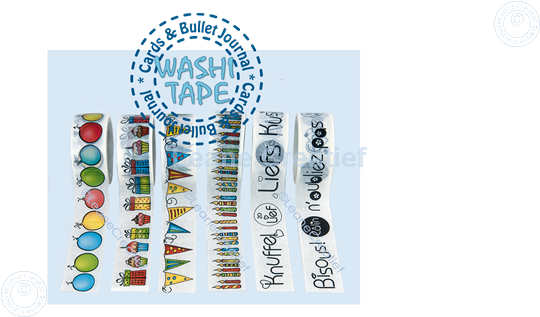 Image sur Washi tape petit labels rondes, 20mm x 5m.