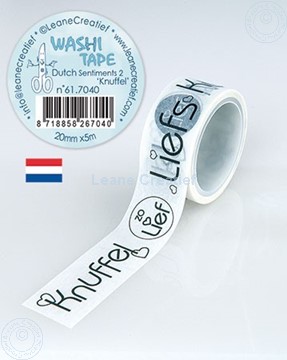 Image de Washi tape Texte Néerlandais 2. Knuffels 20mm x 5m.