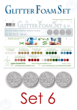 Image de Glitter Foam set 6, 4 feuilles A4 Argent