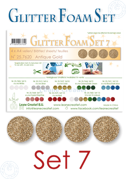 Bild von Glitter Foam Set 7, 4 Blätter A4 Antikes Gold