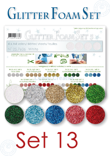 Afbeelding van Glitter Foam set 13, 10 vellen A4 verschillende kleuren