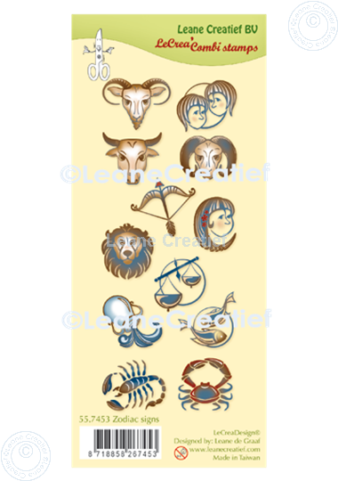 Picture of LeCreaDesign® combi clear stamp Zodiac signs