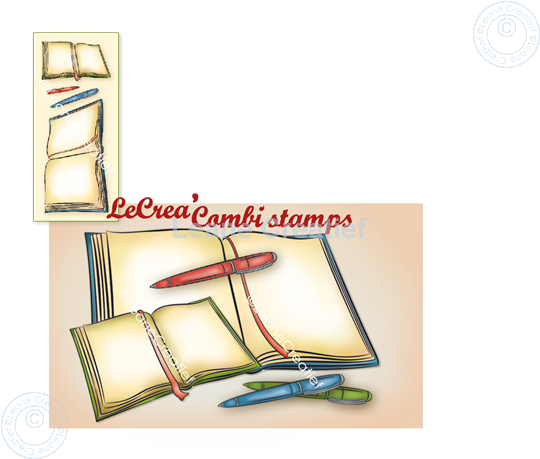 Picture of LeCreaDesign® combi clear stamp An open book