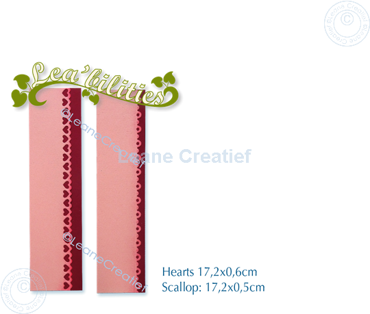 Bild von Lea’bilitie® Kartenränder Wellen & Herzen Präge- und Schneideschablone