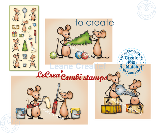 Picture of LeCreaDesign® combi clear stamp Mice special occasions