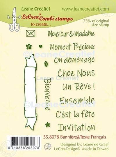 Picture of LeCreaDesign® combi clear stamp Banner & Texte Français