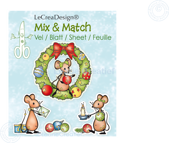 Afbeelding van Mix & Match decoratie vellen A4 Mice, Kerst
