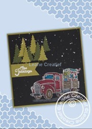 Afbeelding van Christmas Truck on black card