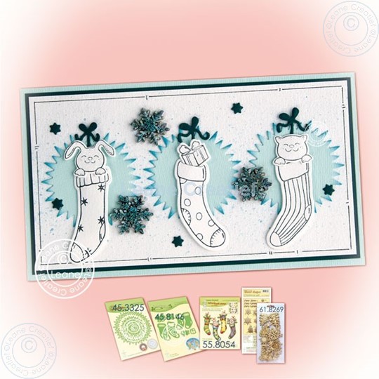 Picture of Slimline card with 3 stockings