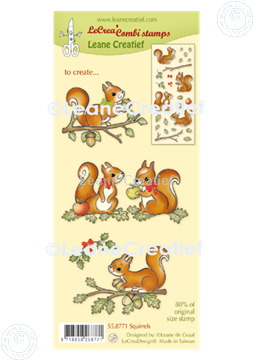 Afbeeldingen van LeCreaDesign® combi clear stamp Eekhoorns