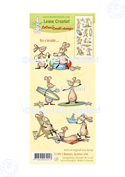 Afbeeldingen van LeCreaDesign® combi clear stamp Bunnies zomertijd