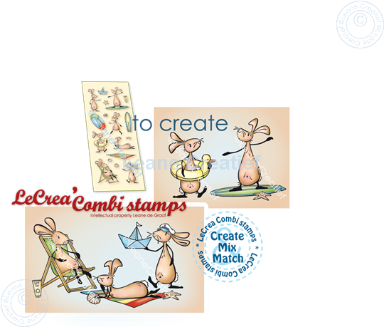 Bild von LeCreaDesign® Silikon Kombi Stempel Bunnies Sommerzeit