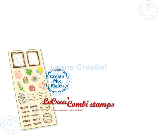 Afbeelding van LeCreaDesign® combi clear stamp Postzegel & decoraties