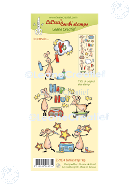 Afbeeldingen van LeCreaDesign® combi clear stamp Bunnies Hip Hop