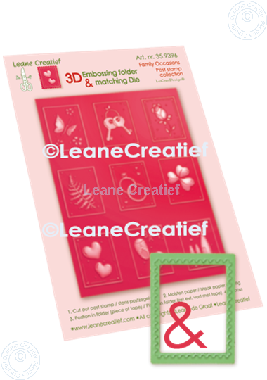 Bild von 3D Embossing Schablone & Schneideschablone, Briefmarke 3x4cm Familien Angelegenheiten, 9 Motive