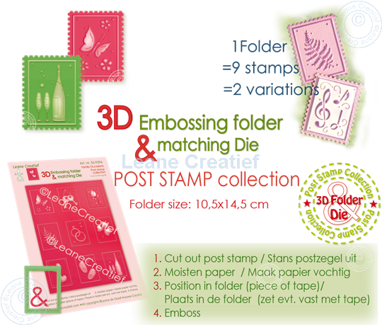 Bild von 3D Embossing Schablone & Schneideschablone, Briefmarke 3x4cm Familien Angelegenheiten, 9 Motive