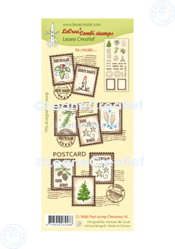 Bild von LeCreaDesign® Silikon Kombi Stempel Weihnacht Briefmarke NL, 9 verschiedene 3x4 cm