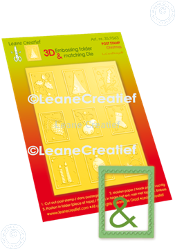 Afbeeldingen van 3D embossing folder met snijmal voor Kerst postzegels 3x4cm, 9 motieven